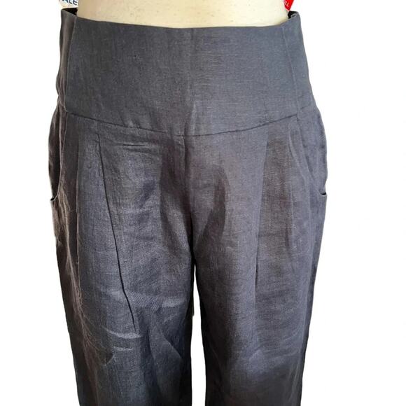 Ann Louise Roswald Linen Pants Gray Size 8 - Picture 2 of 5